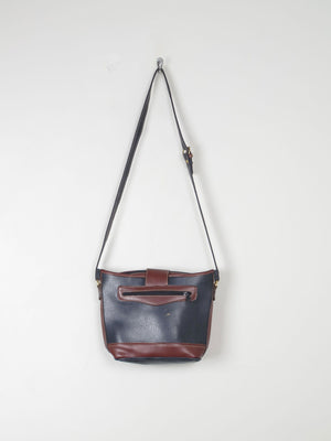 Navy & Tan Vintage Crossbody Bag - The Harlequin