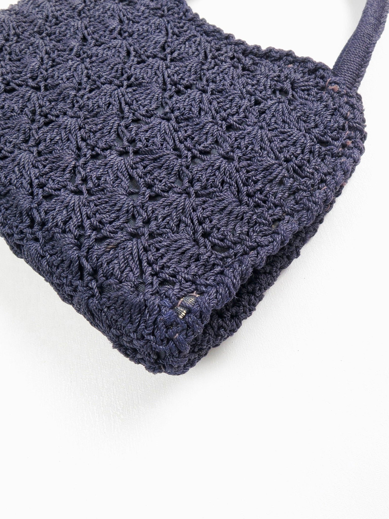Navy Vintage Crochet Hand Bag - The Harlequin