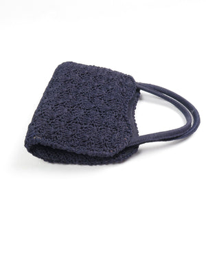 Navy Vintage Crochet Hand Bag - The Harlequin