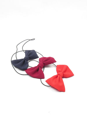 New Dickie Bow Tie On Elastic Available In Red/Burgundy /Navy - The Harlequin