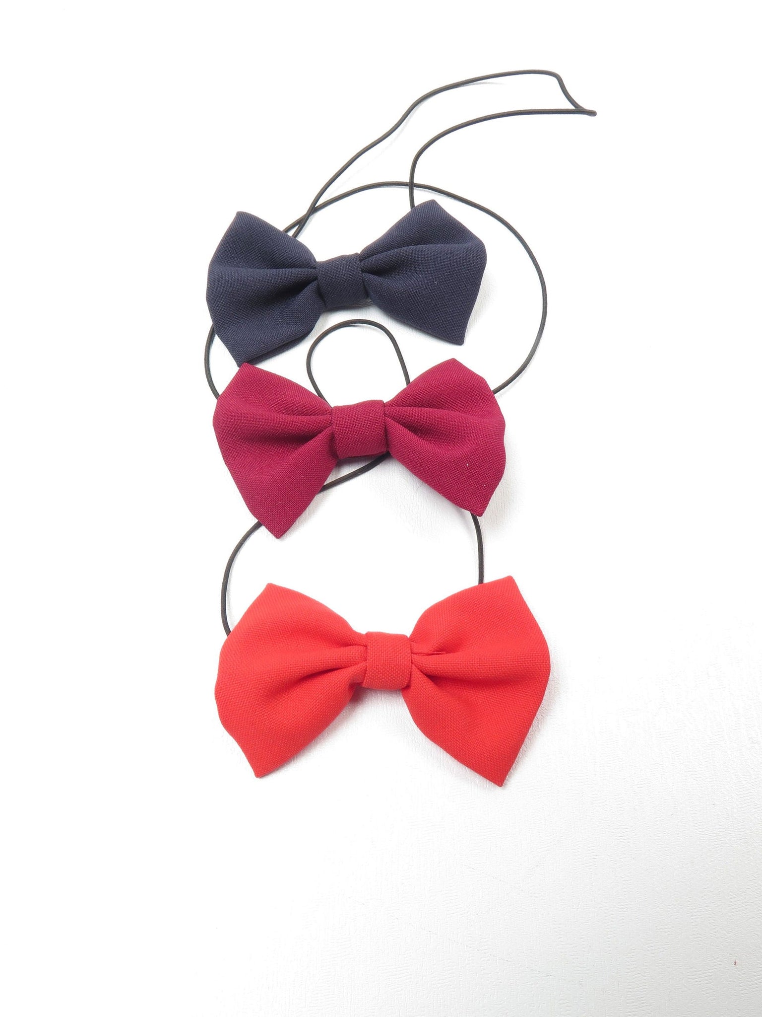 New Dickie Bow Tie On Elastic Available In Red/Burgundy /Navy - The Harlequin