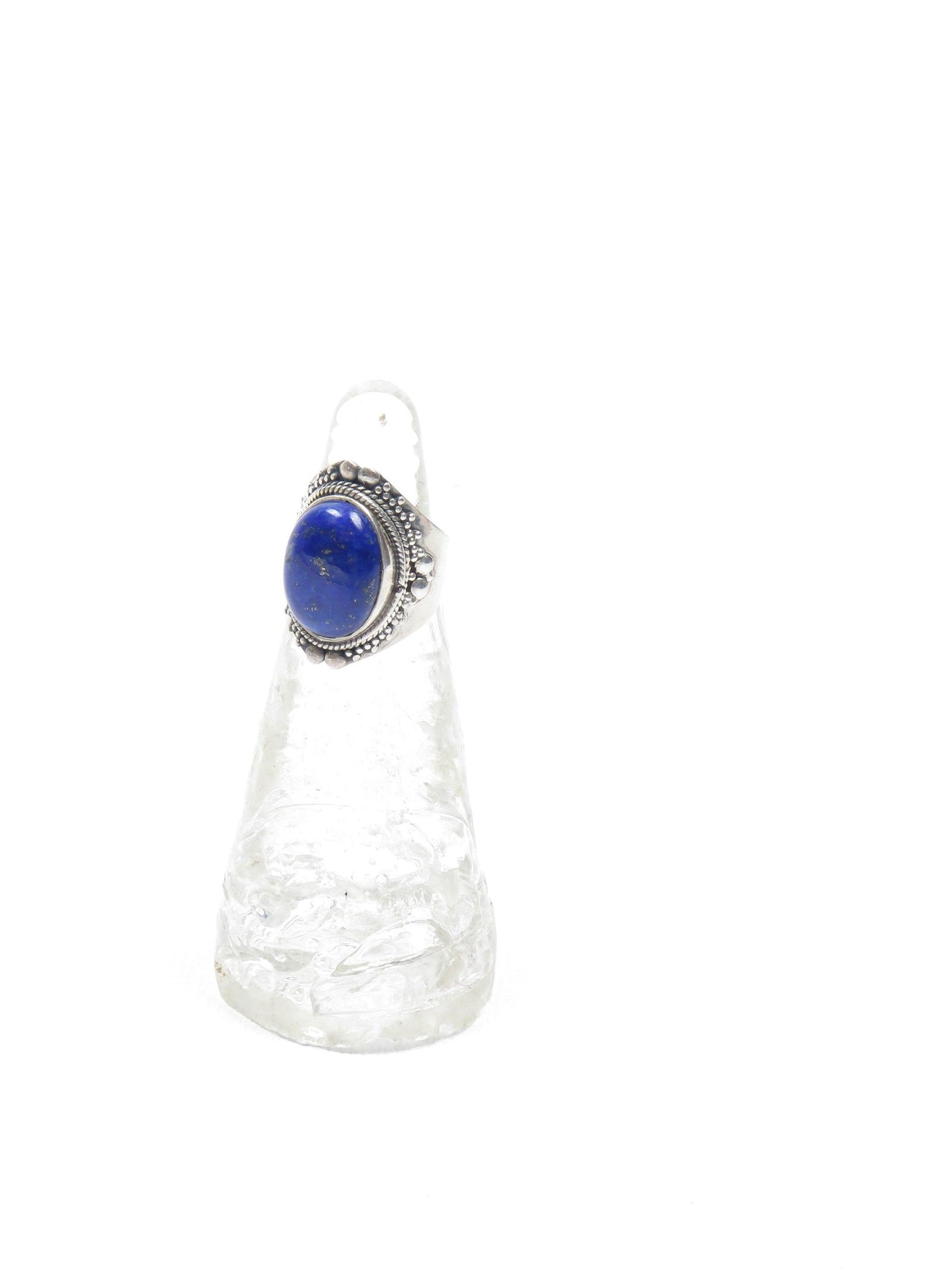 Oval Silver & Lapis Ring - The Harlequin