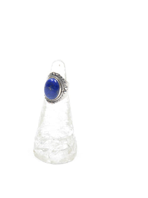 Oval Silver & Lapis Ring - The Harlequin