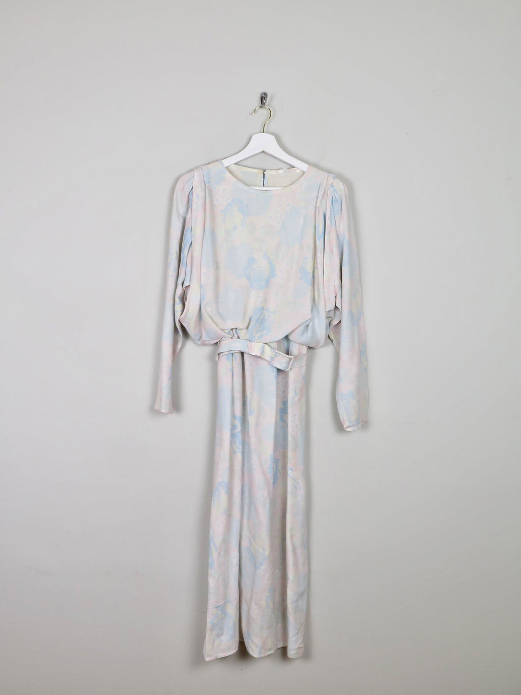 Pastel Colours Printed Vintage Midi Dress With Belt S - The Harlequin