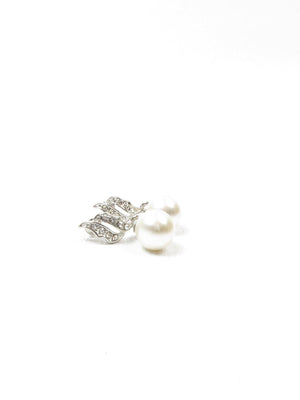 Pearl & Diamante Drop Earrings - The Harlequin