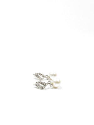 Pearl & Diamante Drop Earrings - The Harlequin