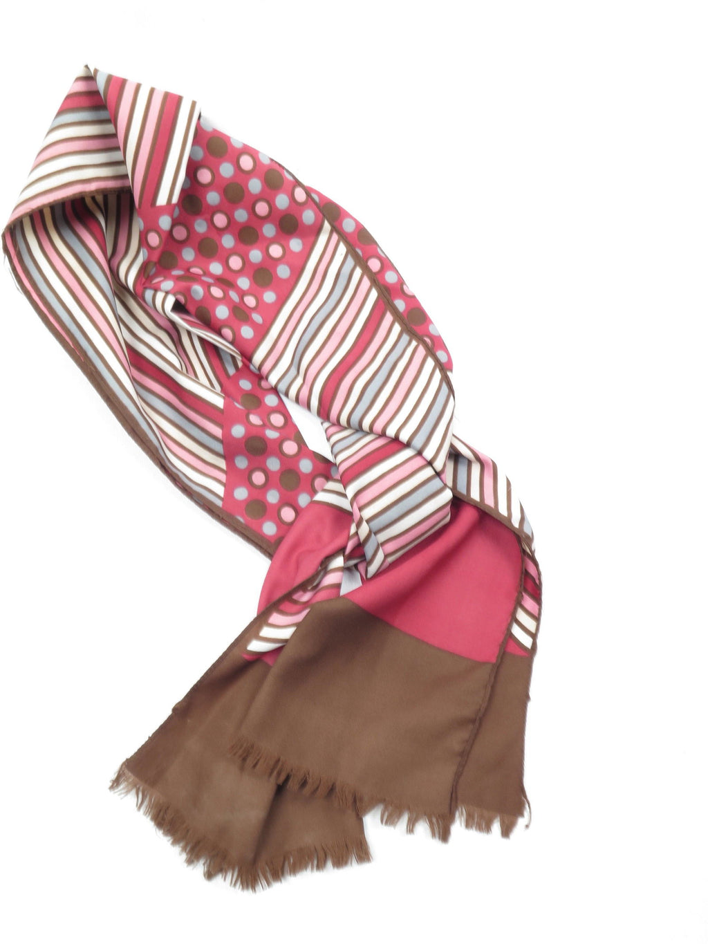 Pink/Brown/grey Vintage Neck Scarf - The Harlequin
