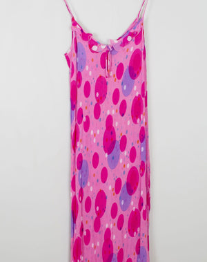 Pink Printed Vintage Slip Dress S/M - The Harlequin