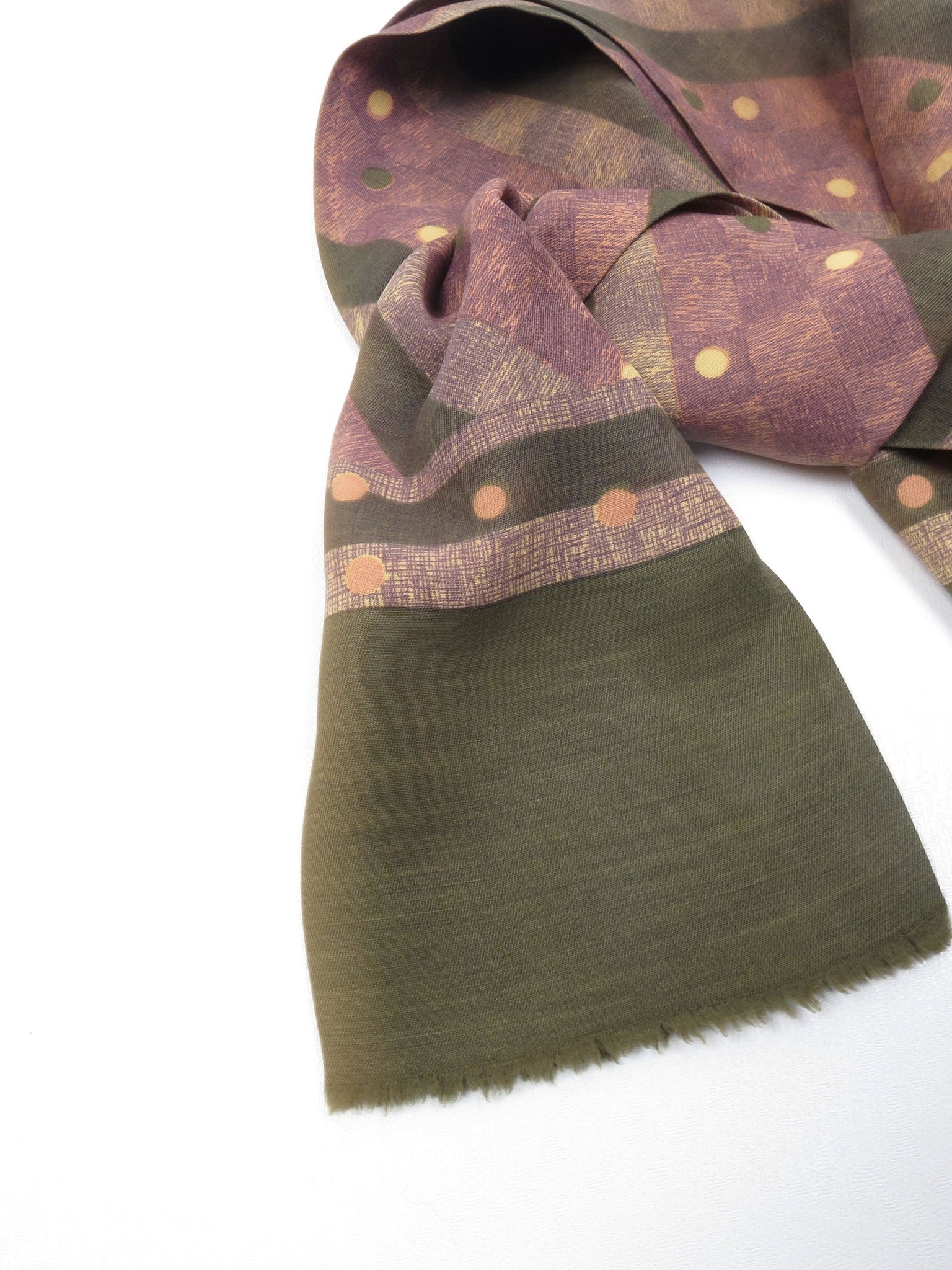 Polka Dot Green & Pink Printed Cravat Style Mens Vintage Scarf - The Harlequin