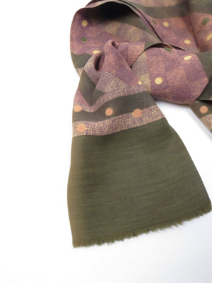Polka Dot Green & Pink Printed Cravat Style Mens Vintage Scarf - The Harlequin