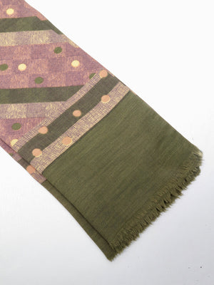 Polka Dot Green & Pink Printed Cravat Style Mens Vintage Scarf - The Harlequin