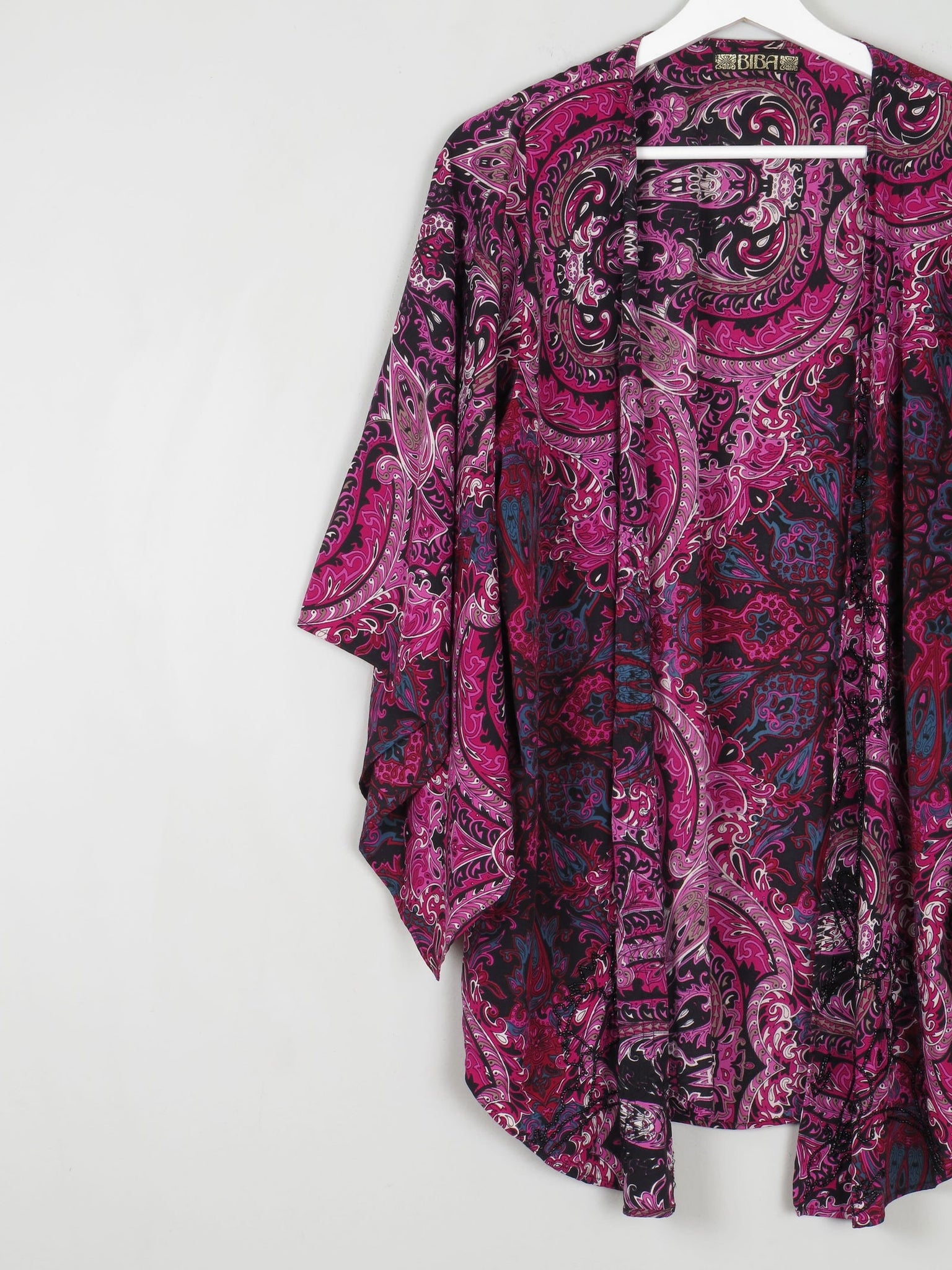 Purple Biba Beaded Kimono XS-M - The Harlequin