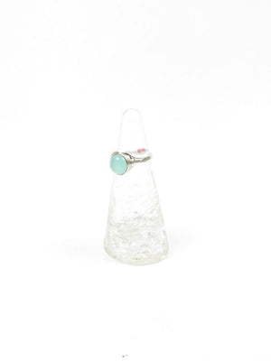 Silver & Chalcedony Ring Size P - The Harlequin