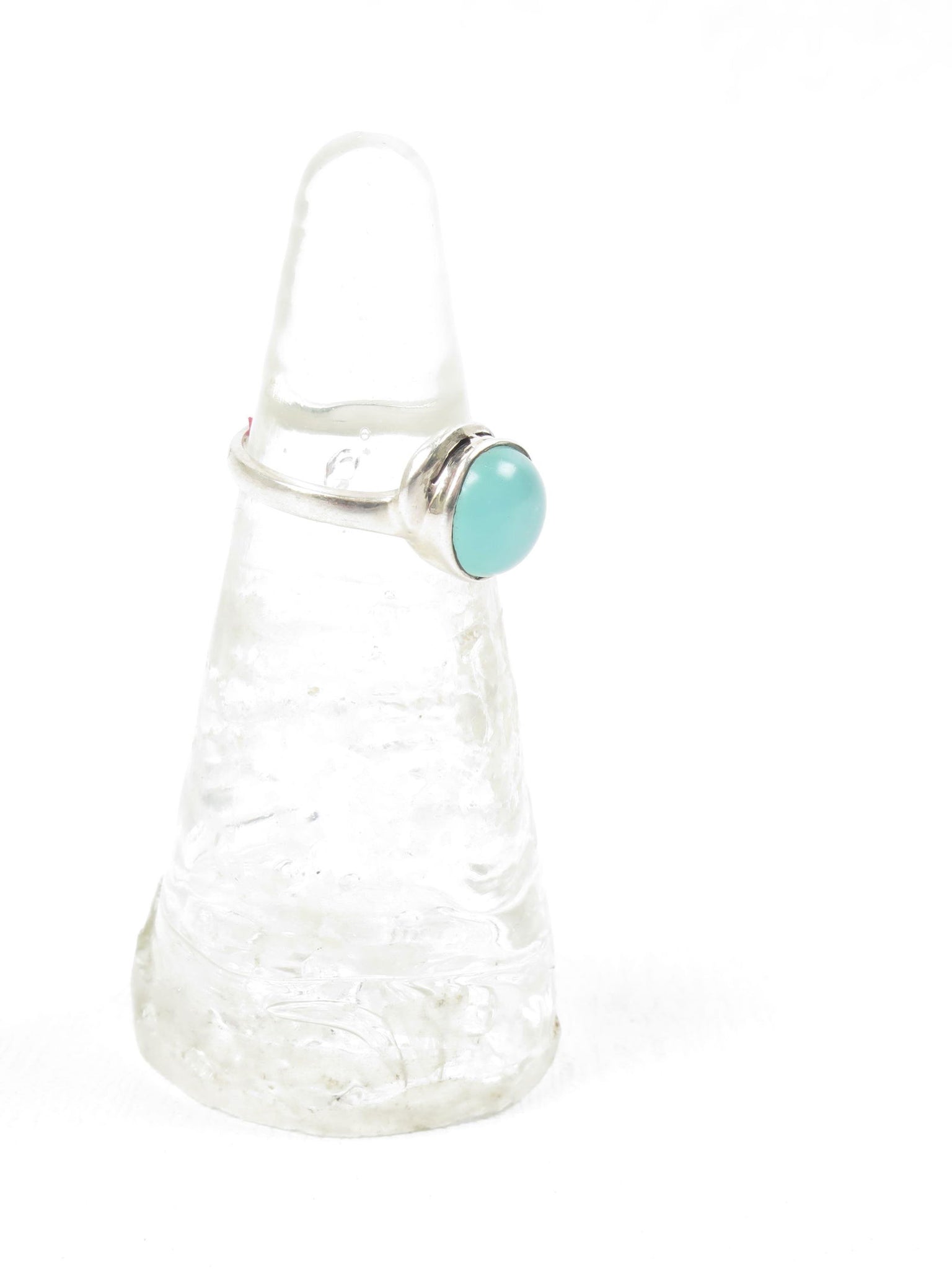 Silver & Chalcedony Ring Size P - The Harlequin