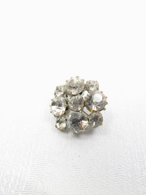 Silver Coloured Diamanté  Small Brooch - The Harlequin