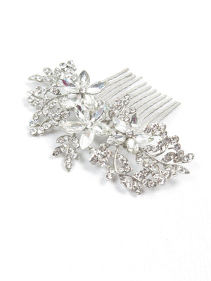 Silver Diamanté  Vintage Style  Hair Comb - The Harlequin