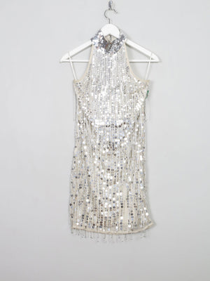 Silver Short Beaded & Fringed Party Dress 10 - The Harlequin