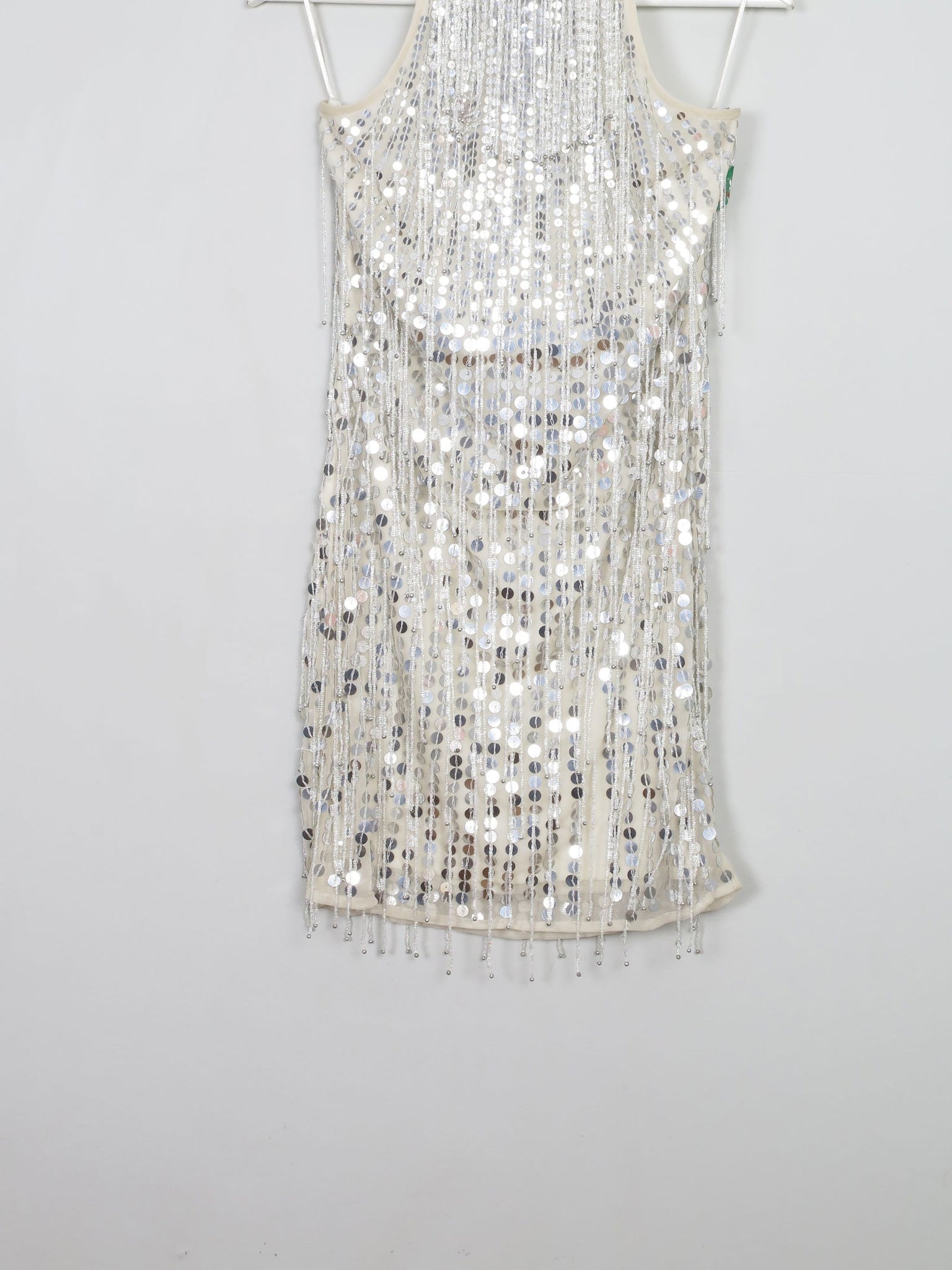 Silver Short Beaded & Fringed Party Dress 10 - The Harlequin