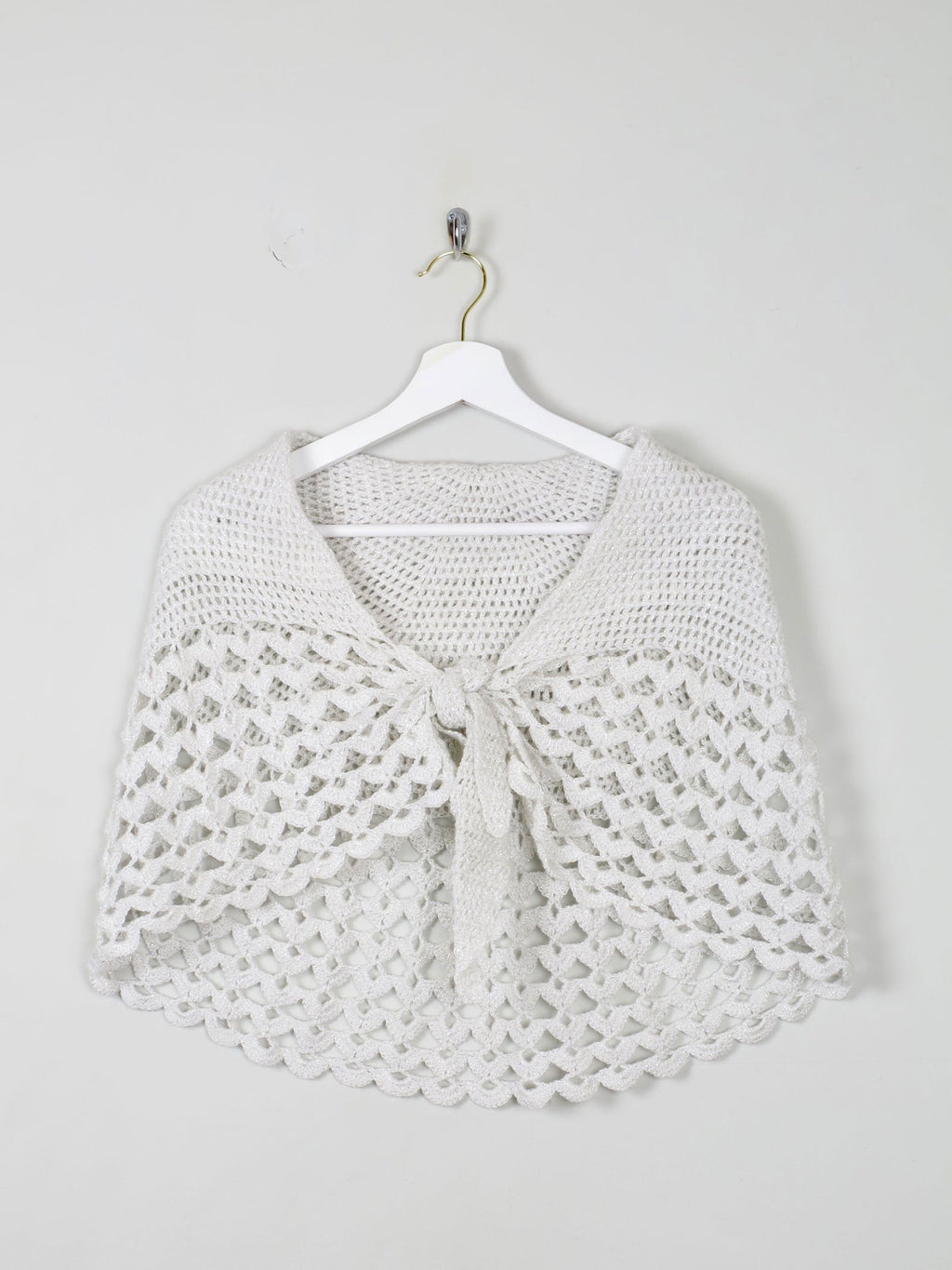 Silver Vintage Crochet Shawl - The Harlequin