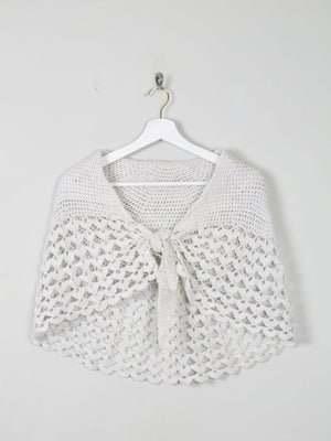 Silver Vintage Crochet Shawl - The Harlequin