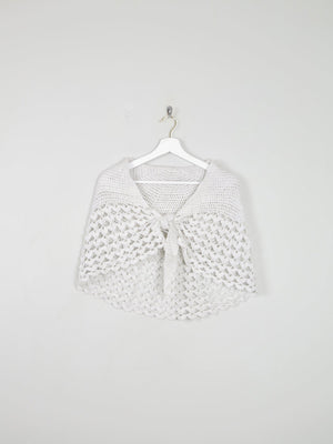Silver Vintage Crochet Shawl - The Harlequin