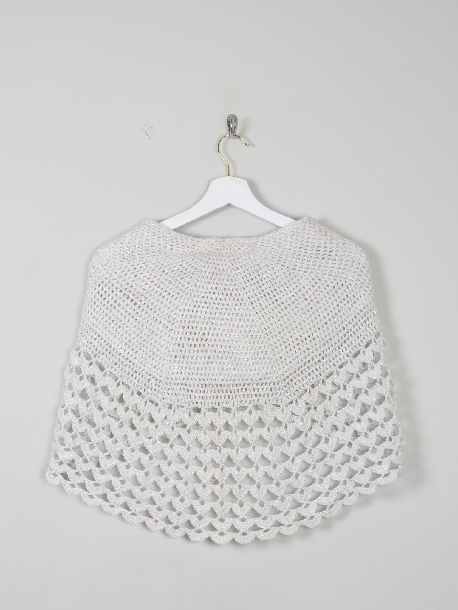 Silver Vintage Crochet Shawl - The Harlequin