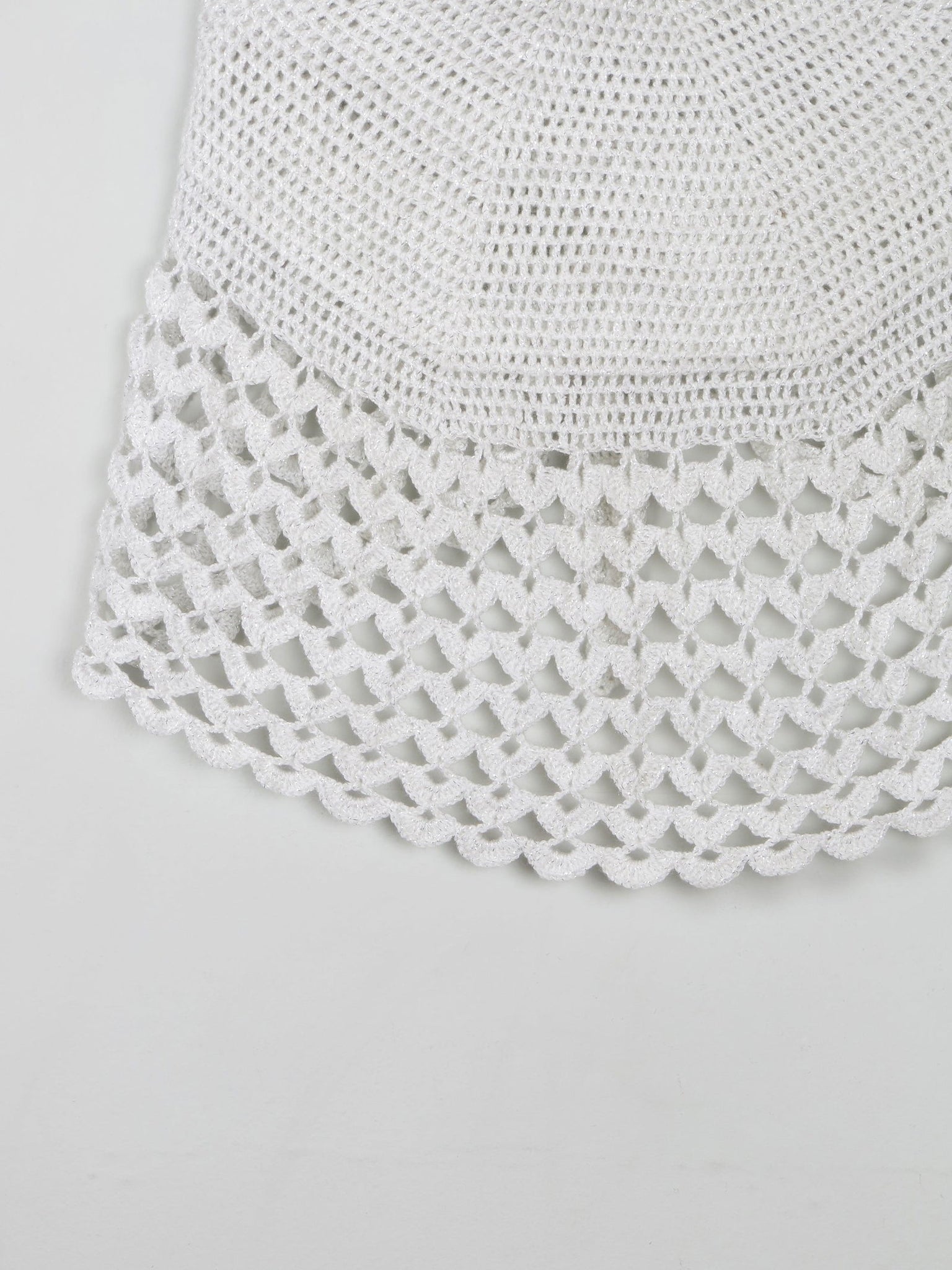 Silver Vintage Crochet Shawl - The Harlequin