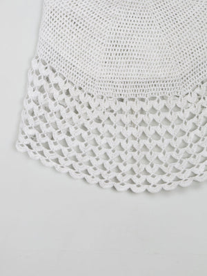 Silver Vintage Crochet Shawl - The Harlequin
