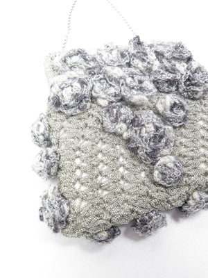 Silver Vintage Crochet Style Evening Bag - The Harlequin