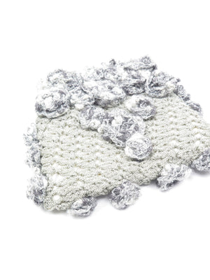 Silver Vintage Crochet Style Evening Bag - The Harlequin
