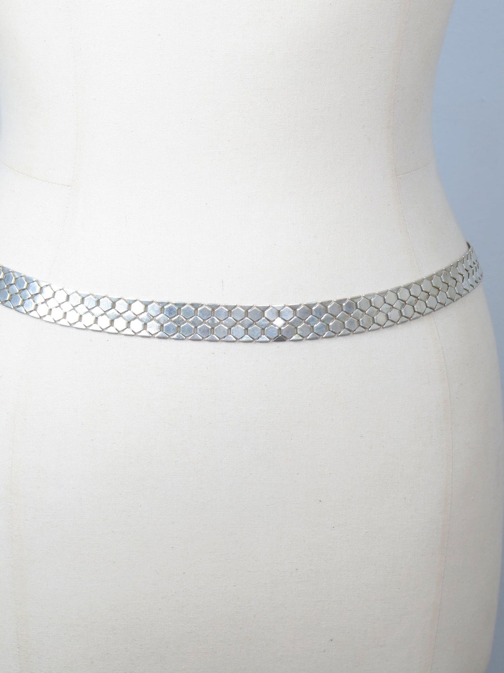 Silver Vintage Textured Belt S/M - The Harlequin