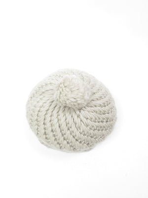 Stone Cream Hand Crochet 70s Peaked Cap/Beret  S-L - The Harlequin