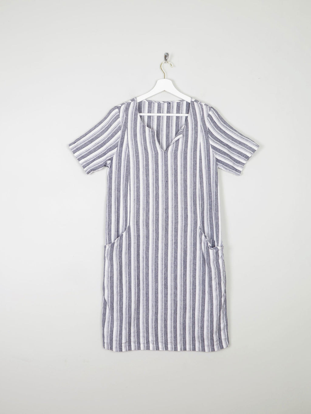 Striped Grey & Black Tunic Dress S - The Harlequin