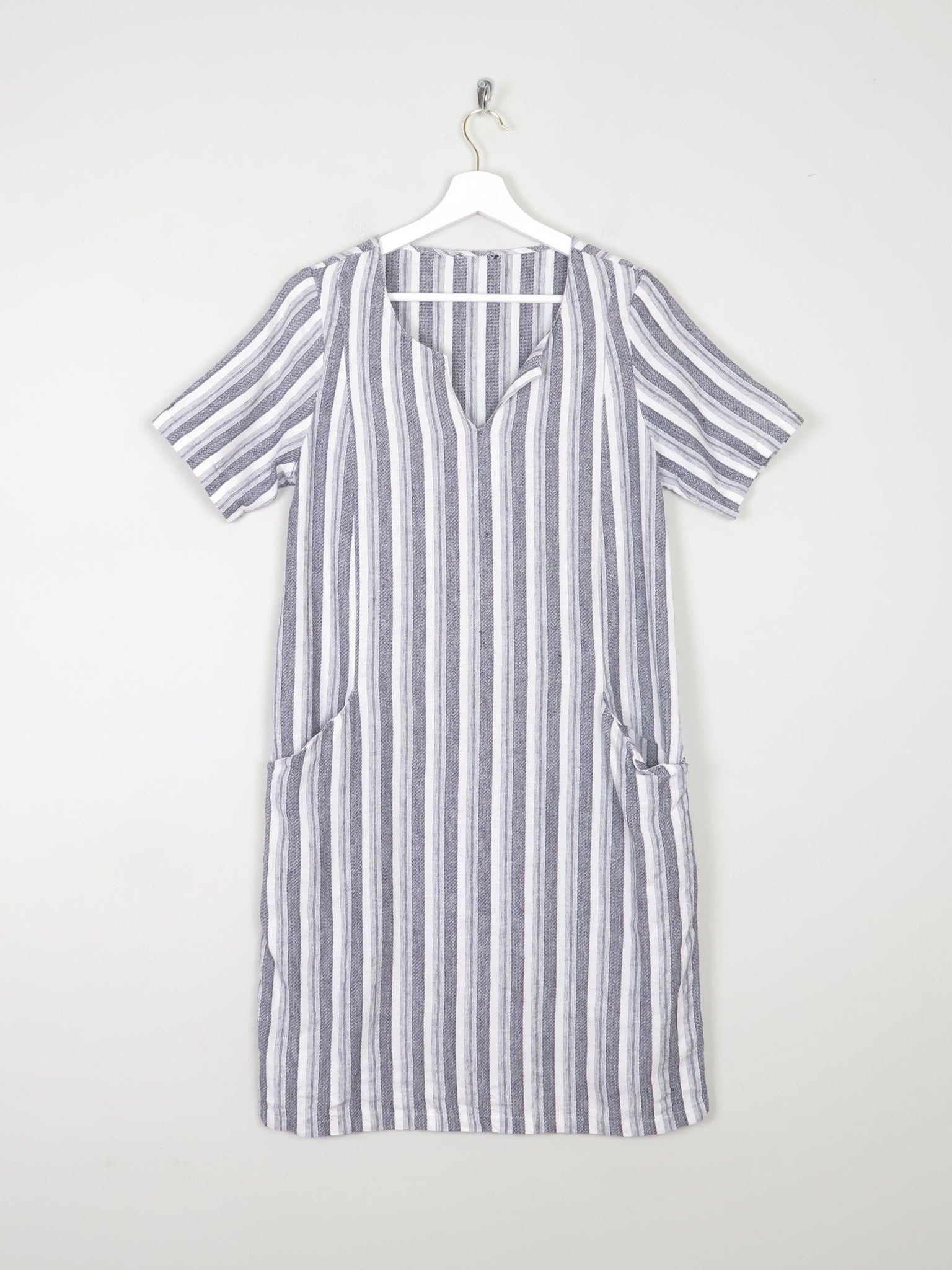 Striped Grey & Black Tunic Dress S - The Harlequin