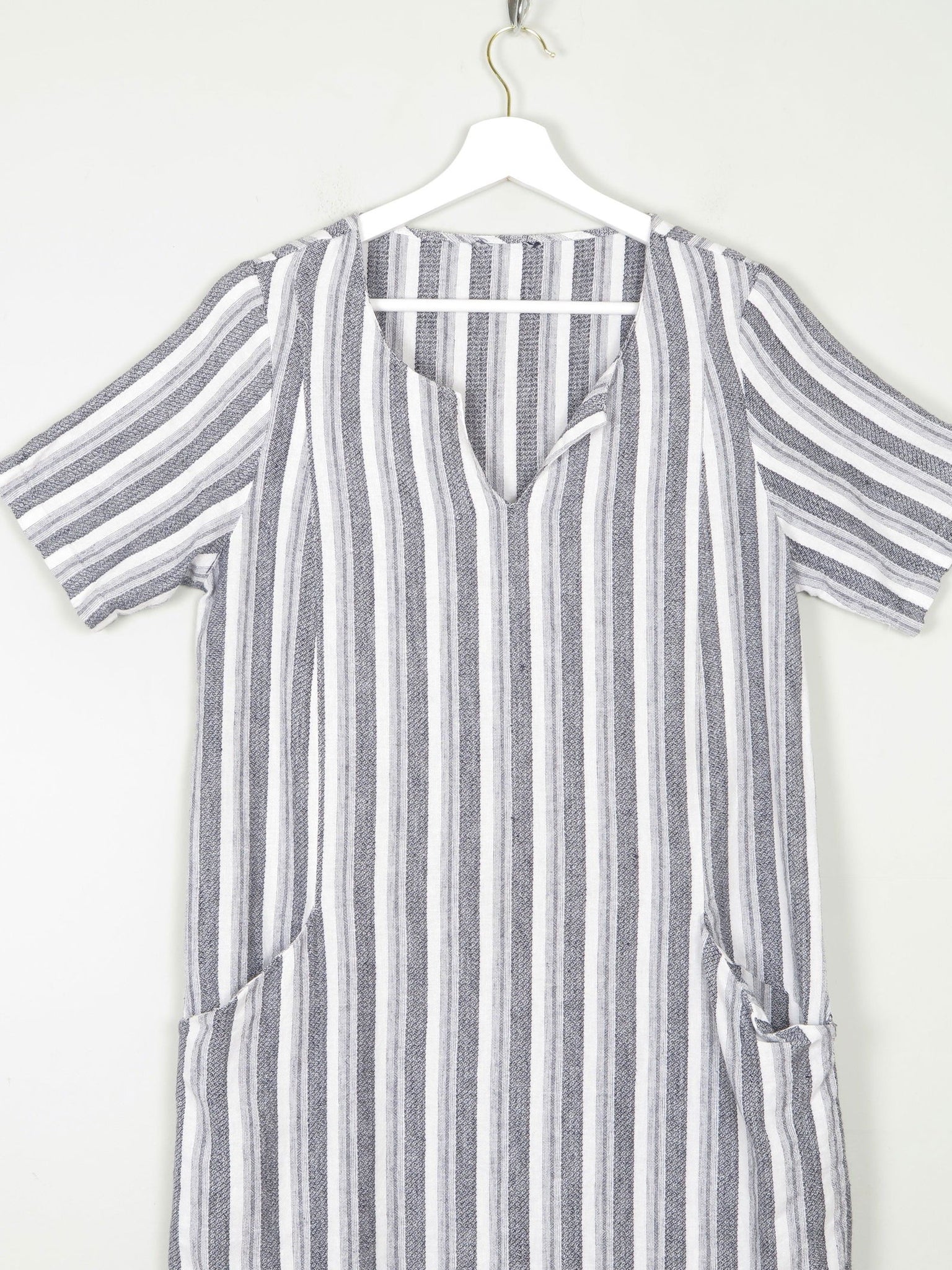 Striped Grey & Black Tunic Dress S - The Harlequin