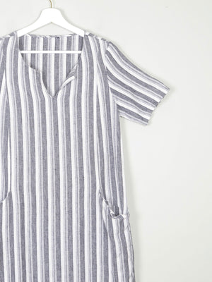 Striped Grey & Black Tunic Dress S - The Harlequin