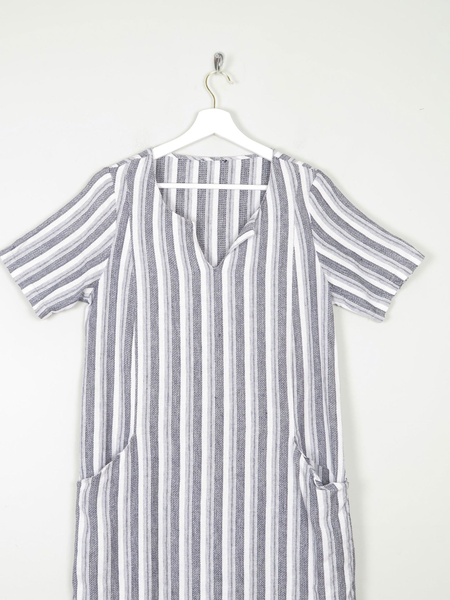 Striped Grey & Black Tunic Dress S - The Harlequin