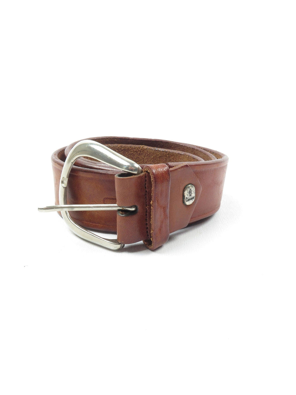 Tan Vintage Italian Leather Belt M - The Harlequin