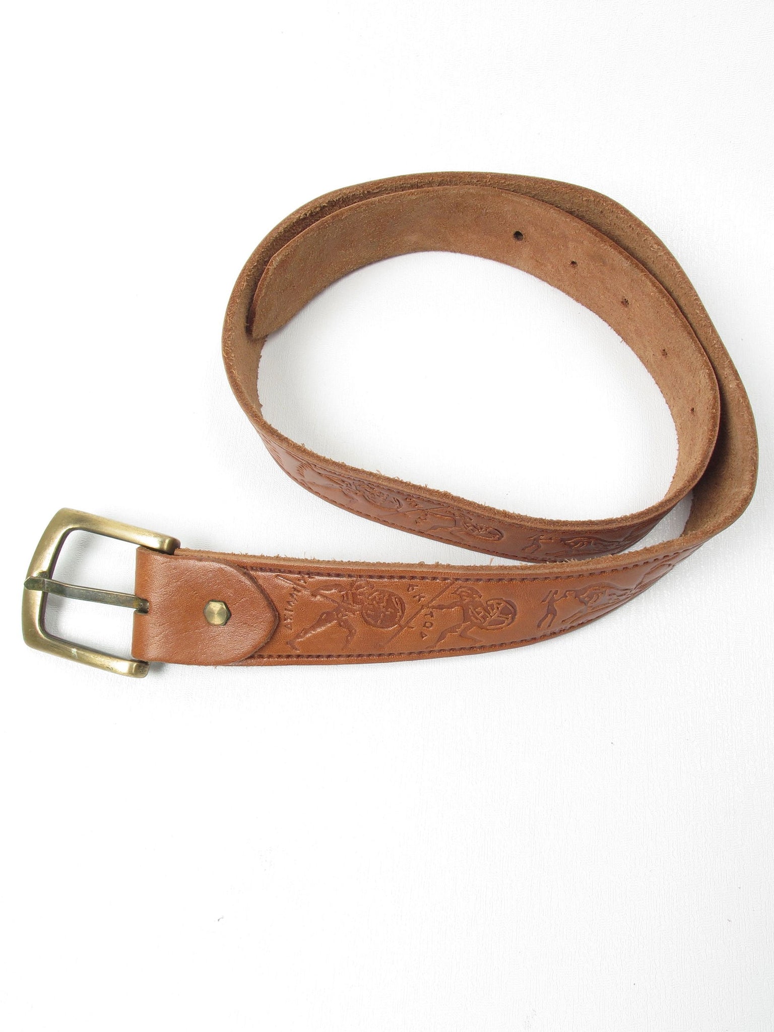 Tan Vintage Leather Belt S - The Harlequin