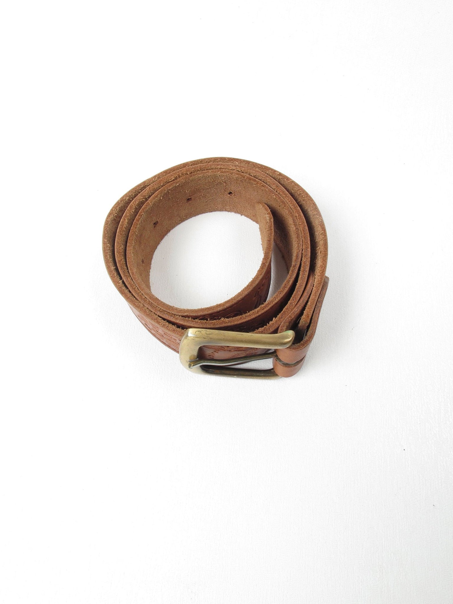 Tan Vintage Leather Belt S - The Harlequin