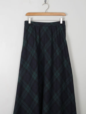 Tartan Wool Vintage Maxi Skirt S 27" - The Harlequin