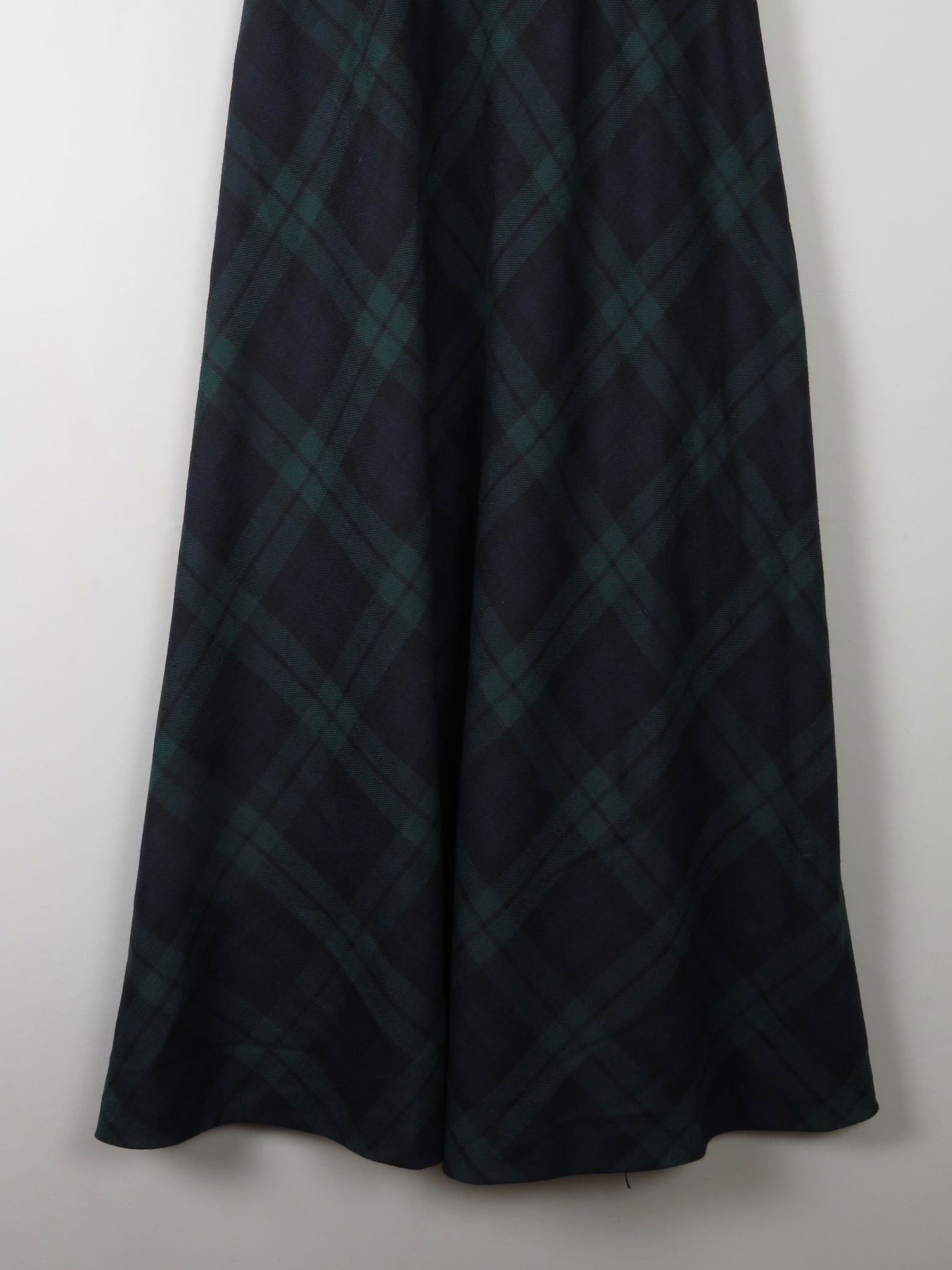 Tartan Wool Vintage Maxi Skirt S 27" - The Harlequin