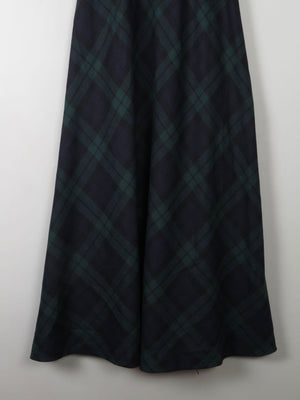 Tartan Wool Vintage Maxi Skirt S 27" - The Harlequin