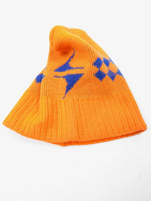 Unisex Orange & Blue Vintage Ski Hat - The Harlequin