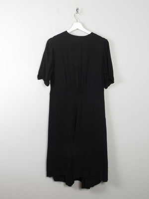 Vintage 1940s  Style Black Dress Just In Case L - The Harlequin