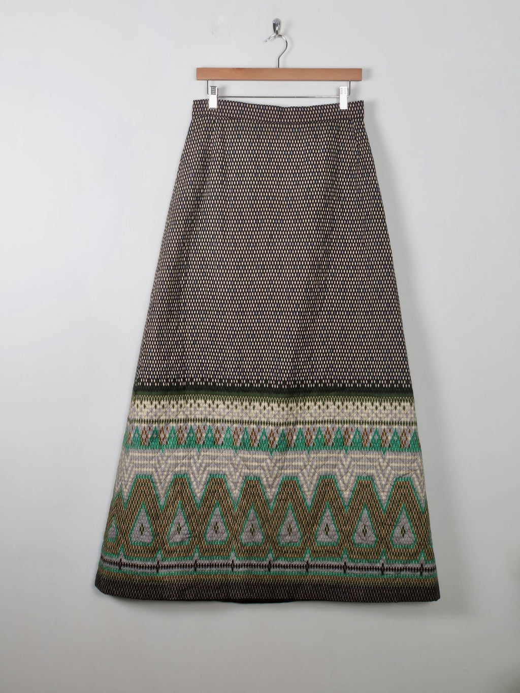 Vintage 1970s Quilted Maxi Skirt 29" W 10 - The Harlequin