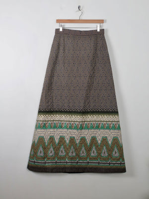 Vintage 1970s Quilted Maxi Skirt 29" W 10 - The Harlequin