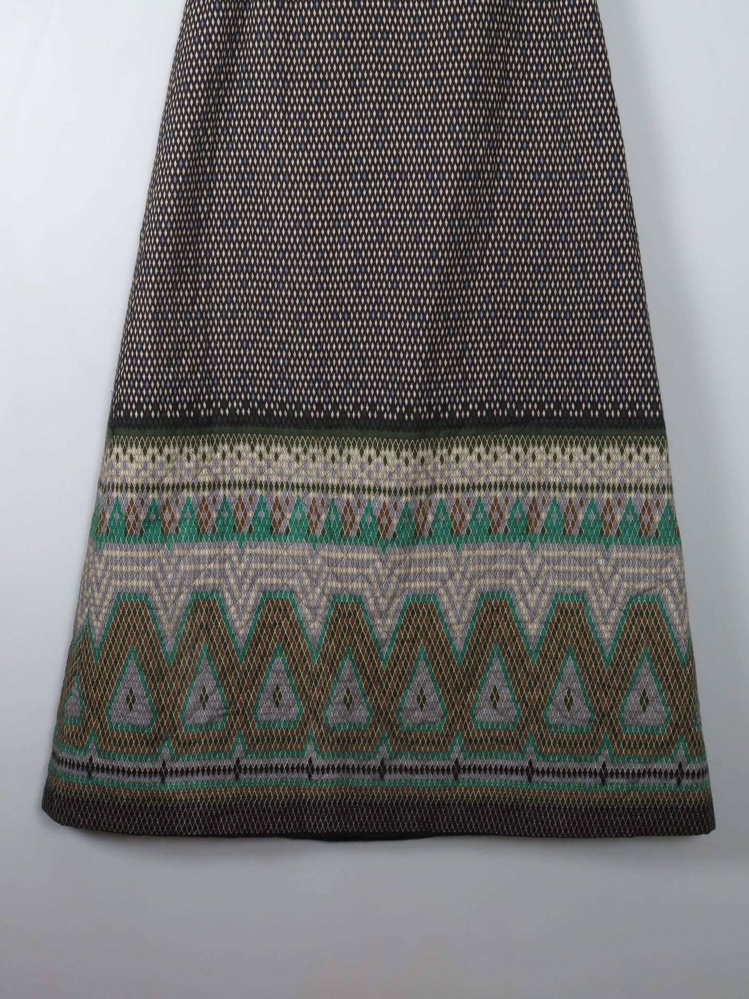 Vintage 1970s Quilted Maxi Skirt 29" W 10 - The Harlequin