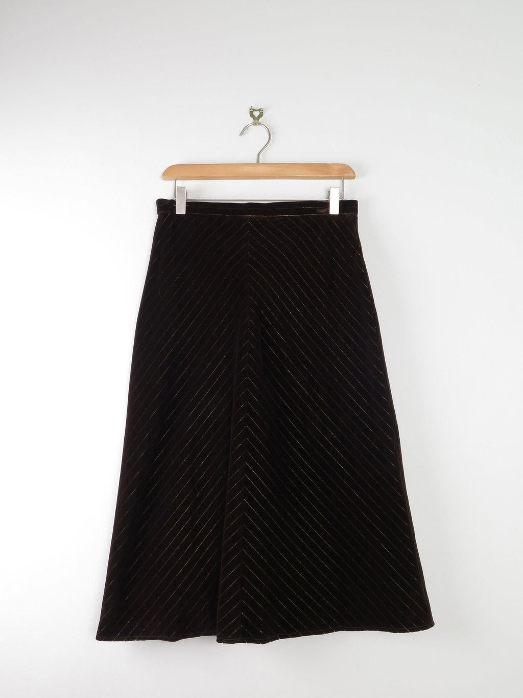Vintage 1970s Velvet With Lurex Pinstripes S - The Harlequin