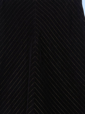 Vintage 1970s Velvet With Lurex Pinstripes S - The Harlequin